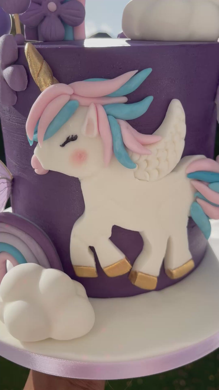 Unicorn & Rainbow Birthday Cake