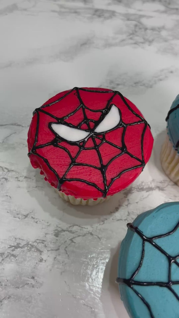 Spiderman Themed Cupcakes