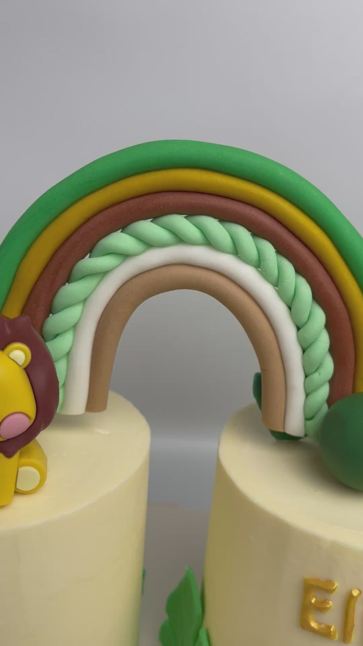 Jungle Safari Twin Birthday Cake – Treav’s Sweet Excape, Woking Surrey